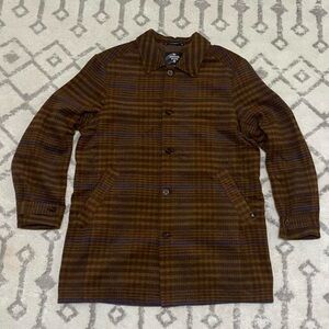 Classic Brown Checkered Men's Shirt Jacket
